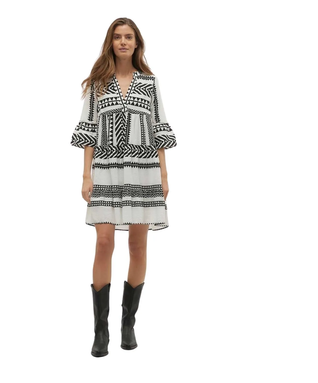 Damen Kleid Dichthe von Vero Moda in Snow White Ibiza black