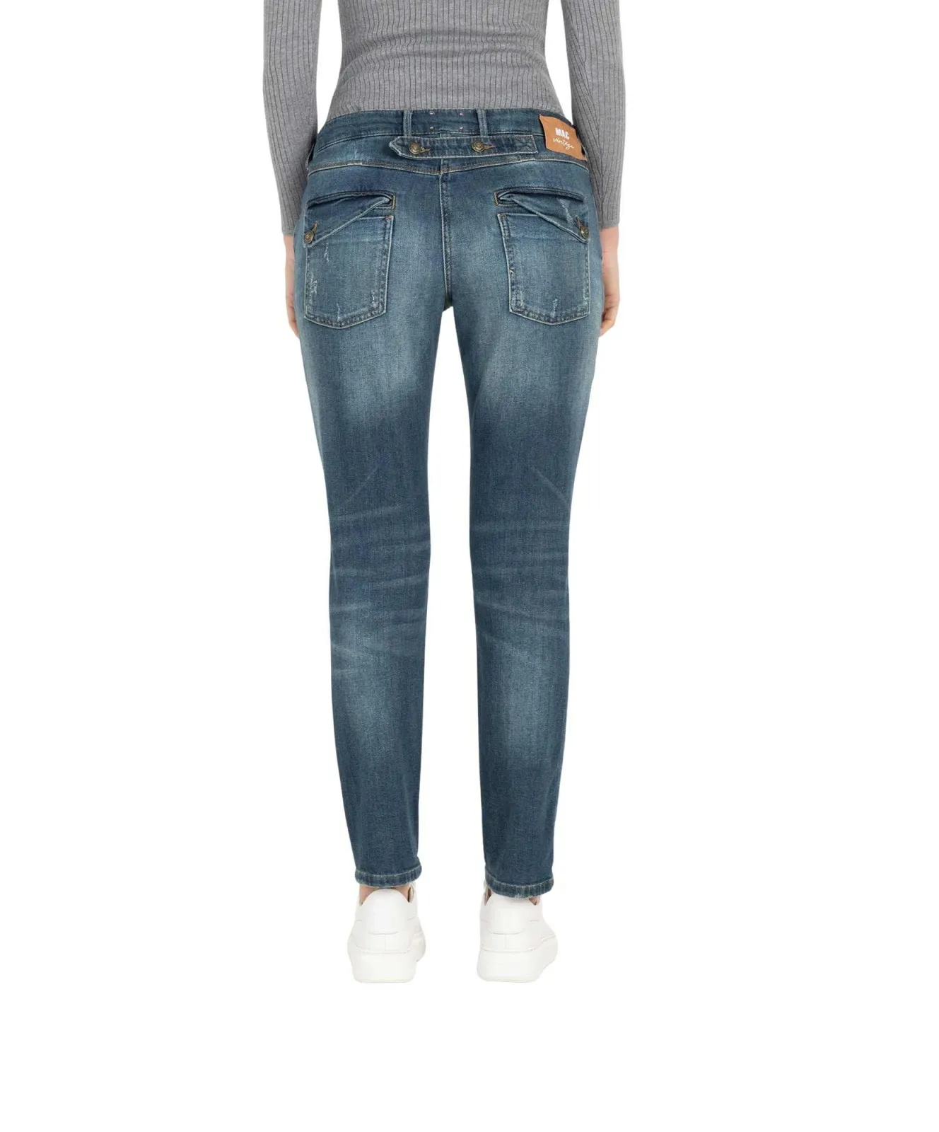 Damen Jeans Montana Chino von MAC in Green Destroyed Wash