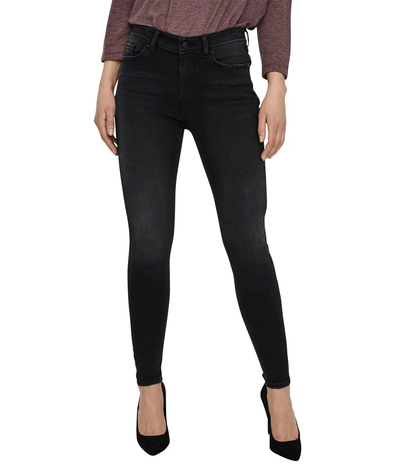Damen Jeans Peach von Vero Moda in Black Denim