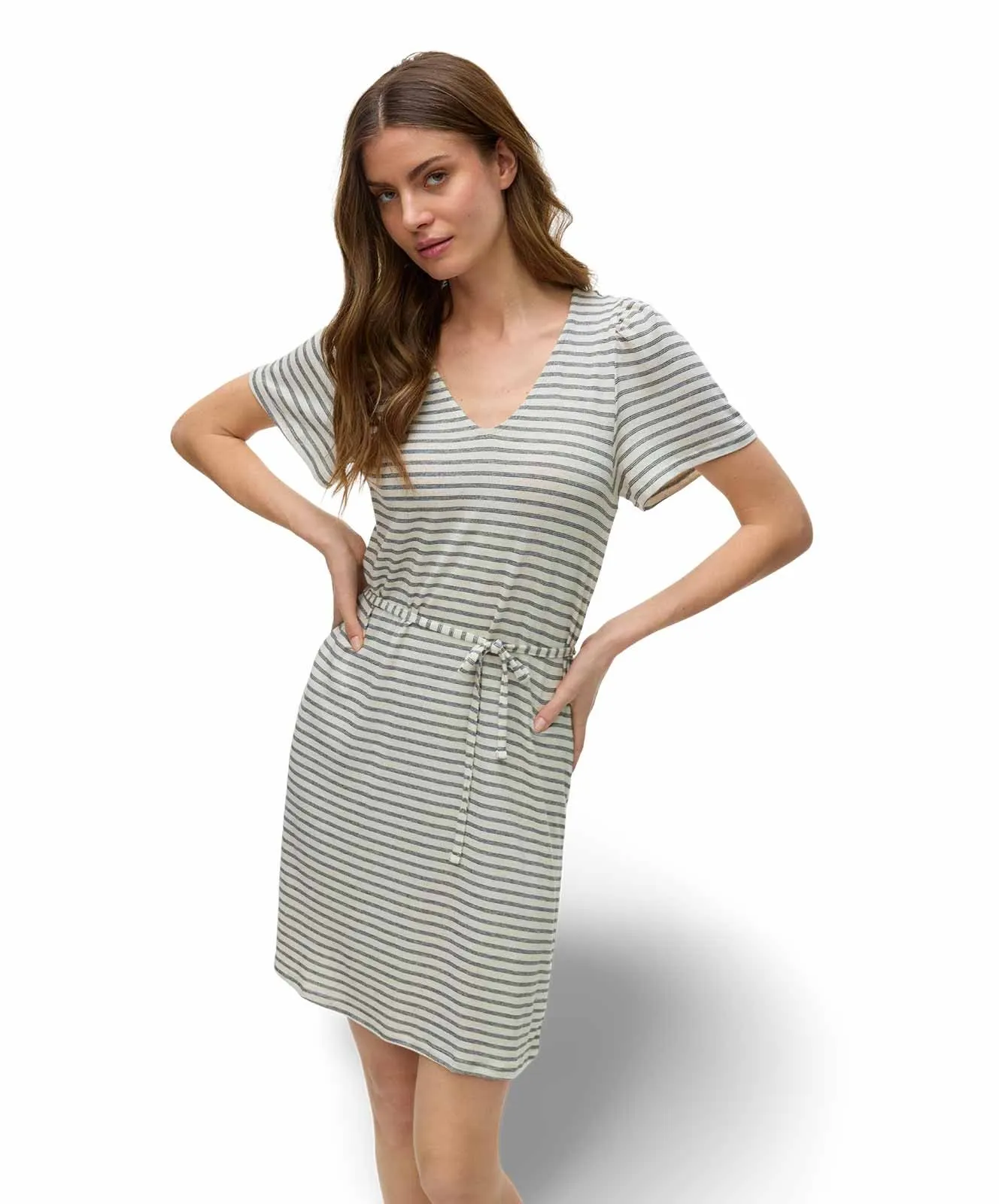 Damen Kleid Gina von Vero Moda in Oatmeal Black