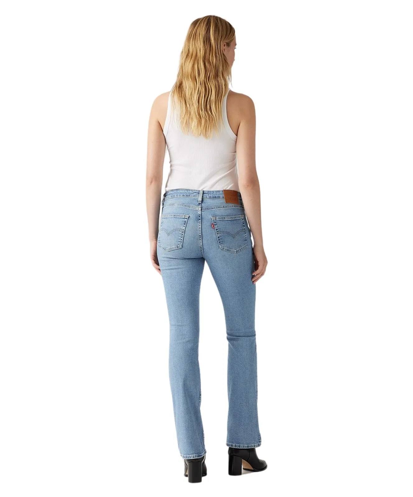 Damen Jeans 725 High Rise Bootcut  von Levis in Blue Wave Light