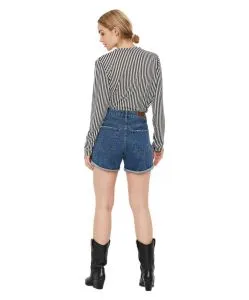 Vero Moda Damen Shorts High Waisted Ninetten in Mittelblau