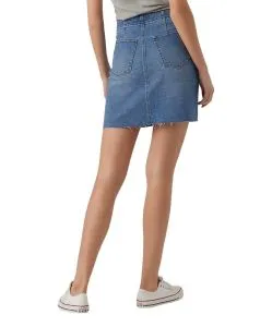 Vero Moda Jeansrock Rosie mit hoher Taille in Used Look
