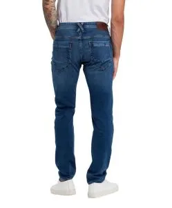 Cross Jeans Slim Fit Jimi aus mittelblauem Sweat Denim
