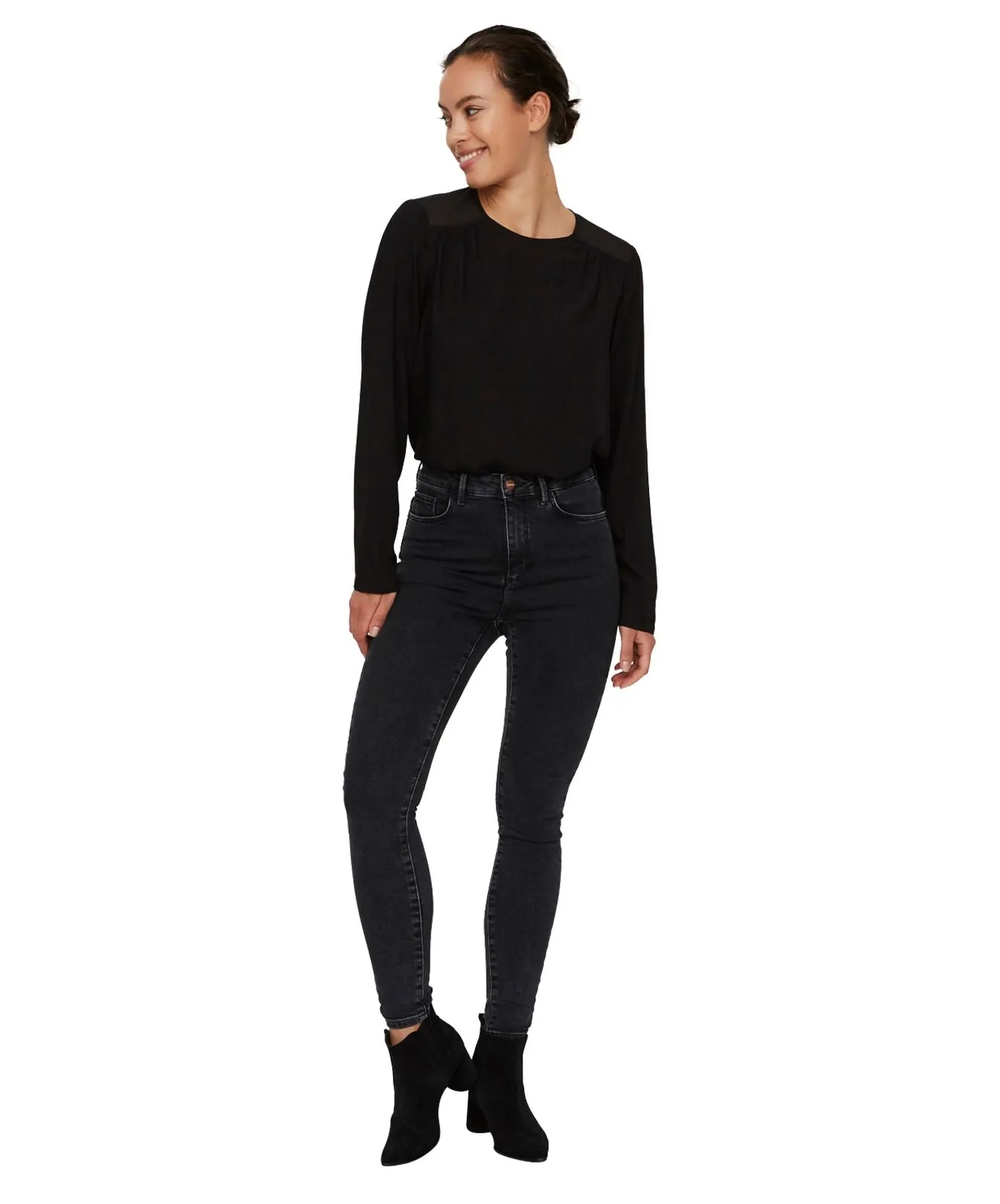 Damen Jeans Sophia von Vero Moda in Dark Grey