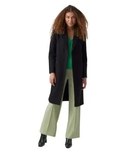 Vero Moda Mantel in Schwarz mit Gürtelverschluss 