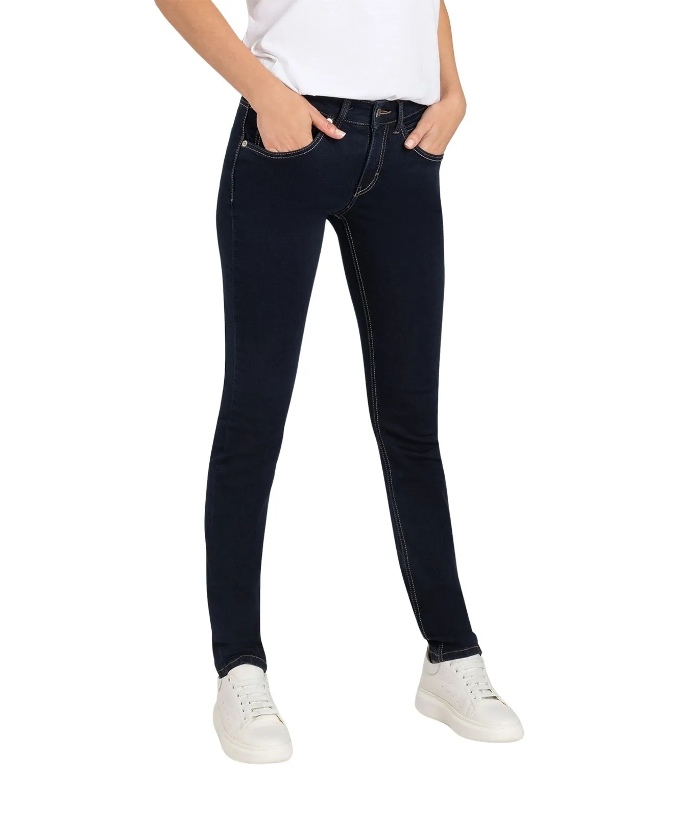 Damen Jeans Carrie Pipe von MAC in Dark Rinsewash
