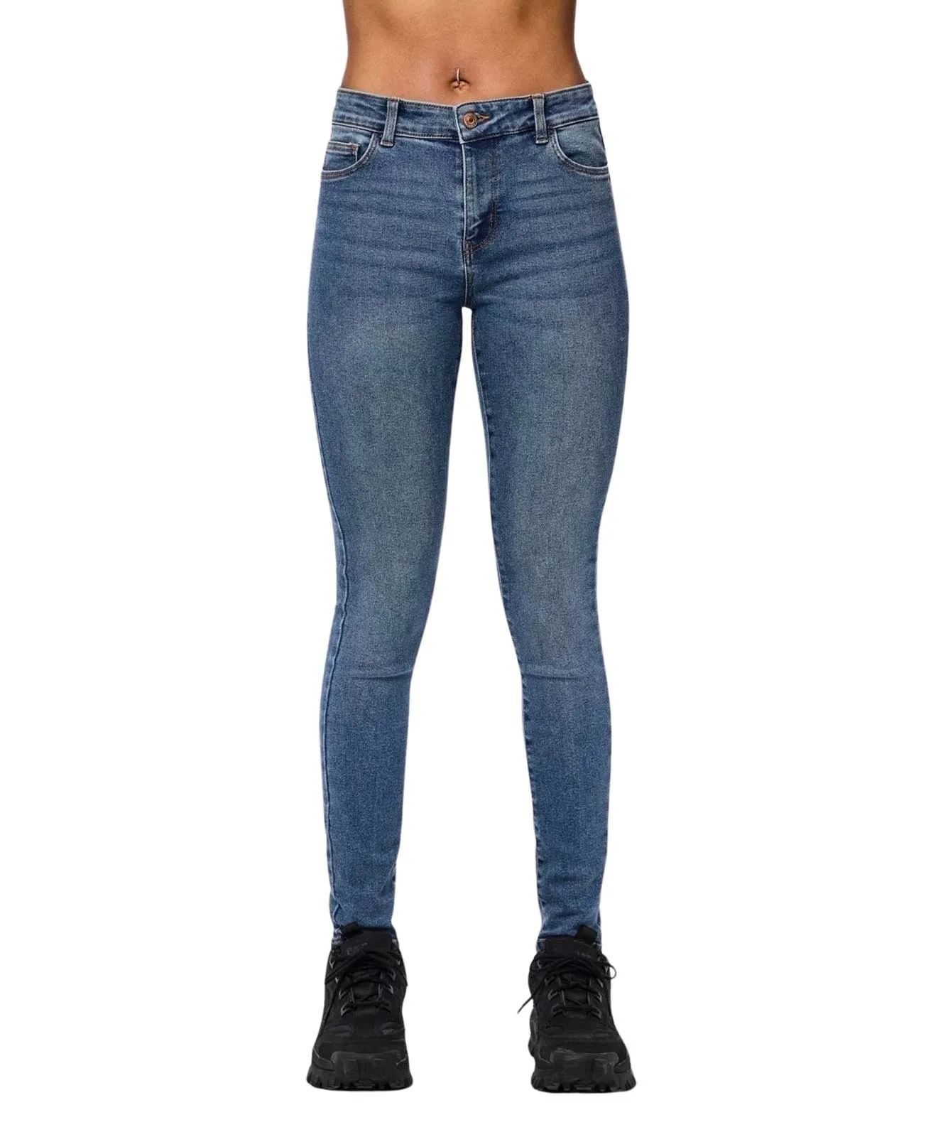 Damen Jeans Dana von Pieces in Medium Blue