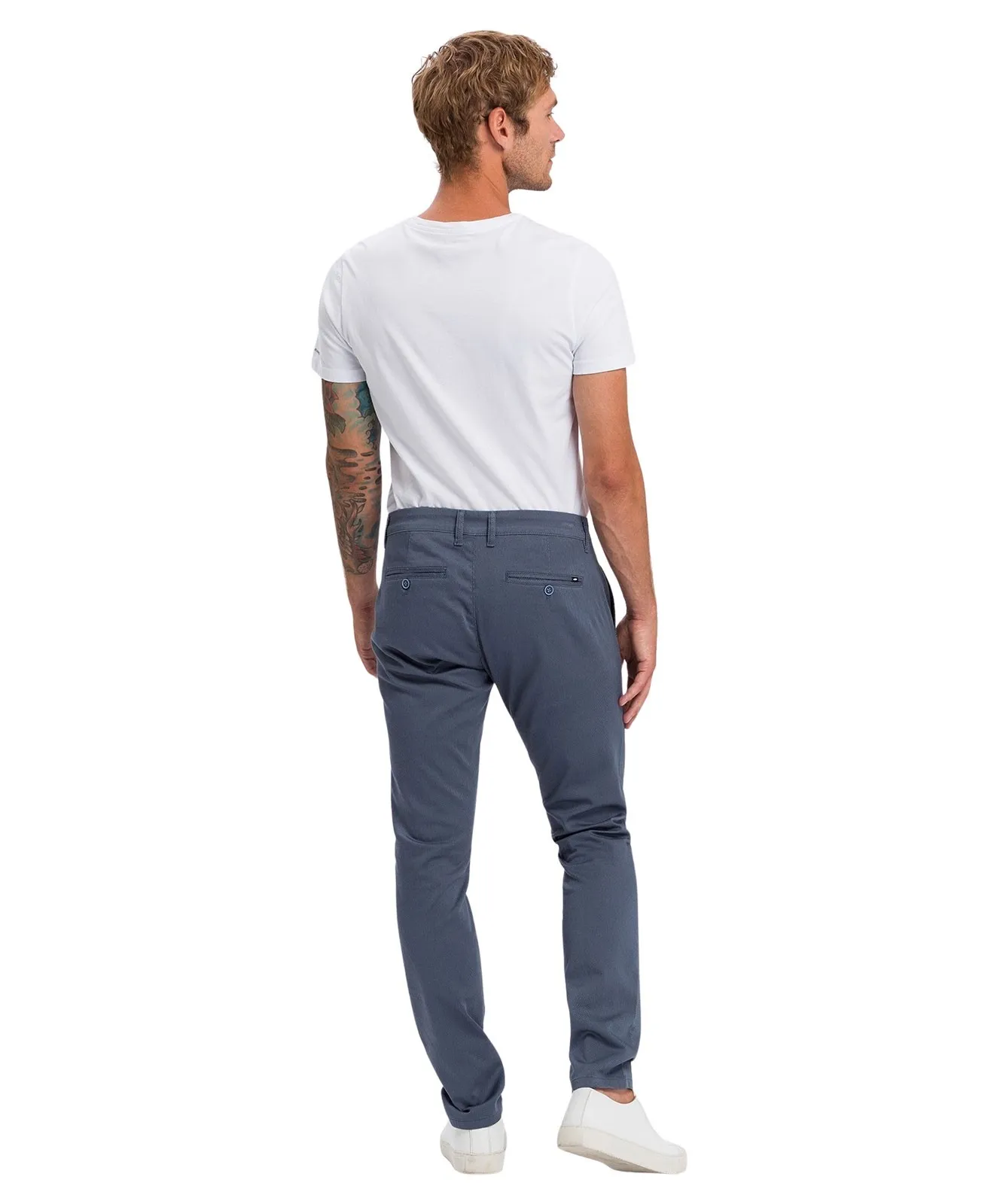 Herren Hose Chino Pants von Cross in Blue Structured
