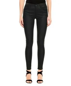 Garcia Damen Jeans Superslim Celia aus schwarzem Coated-Denim