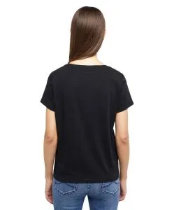Mustang T-Shirt mit Printlogo Alma in Schwarz