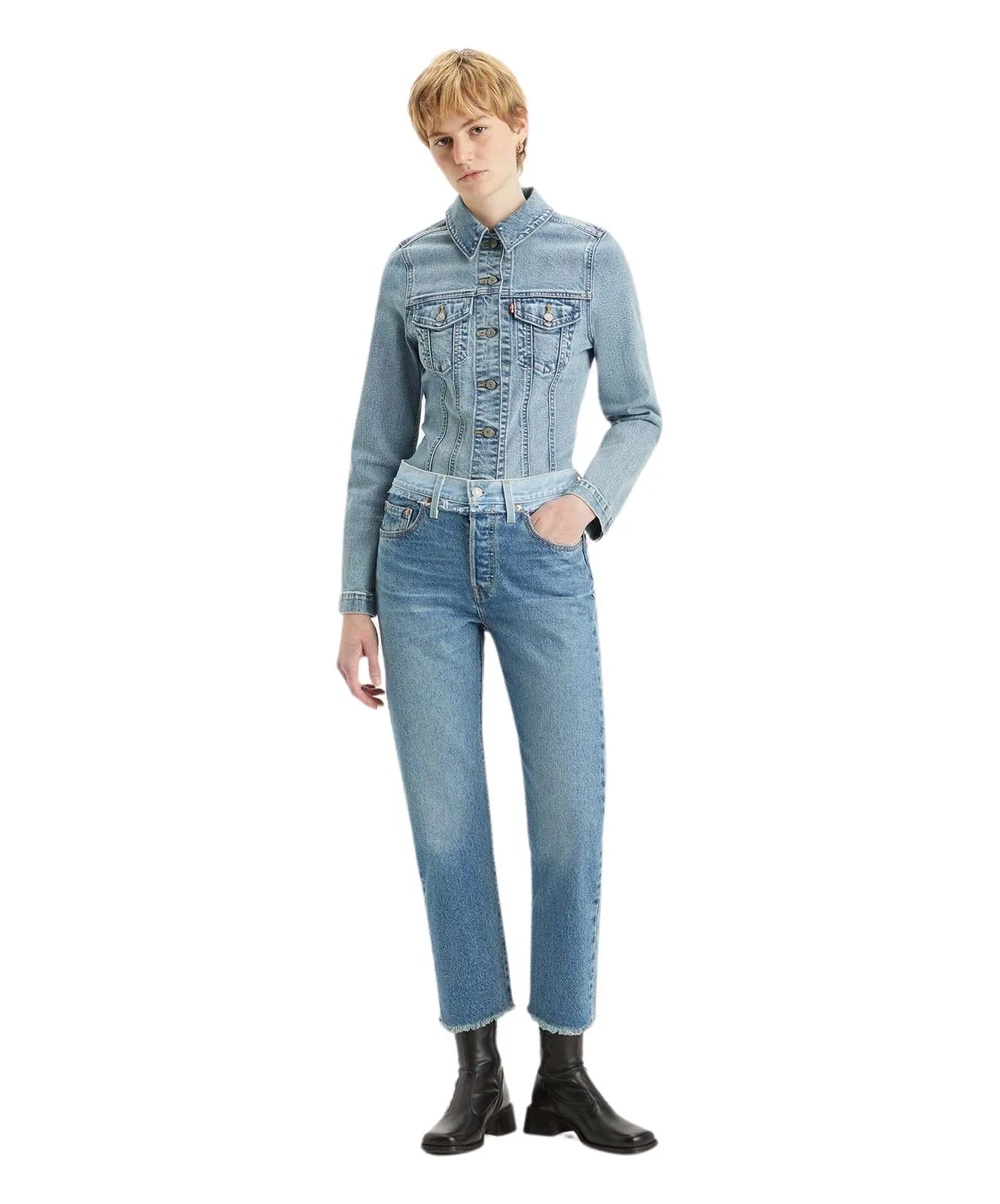 Damen Jeans 501 Crop Split von Levis in Splitting Hairs