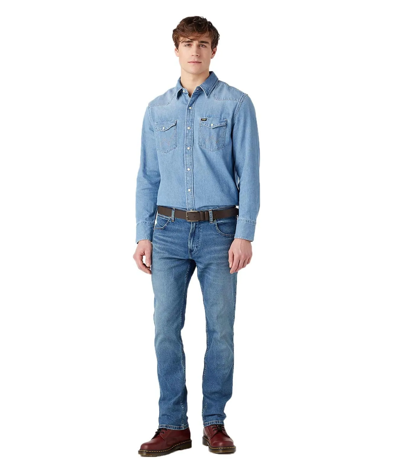 Herren Gürtel Slim Belt von Wrangler in Brown