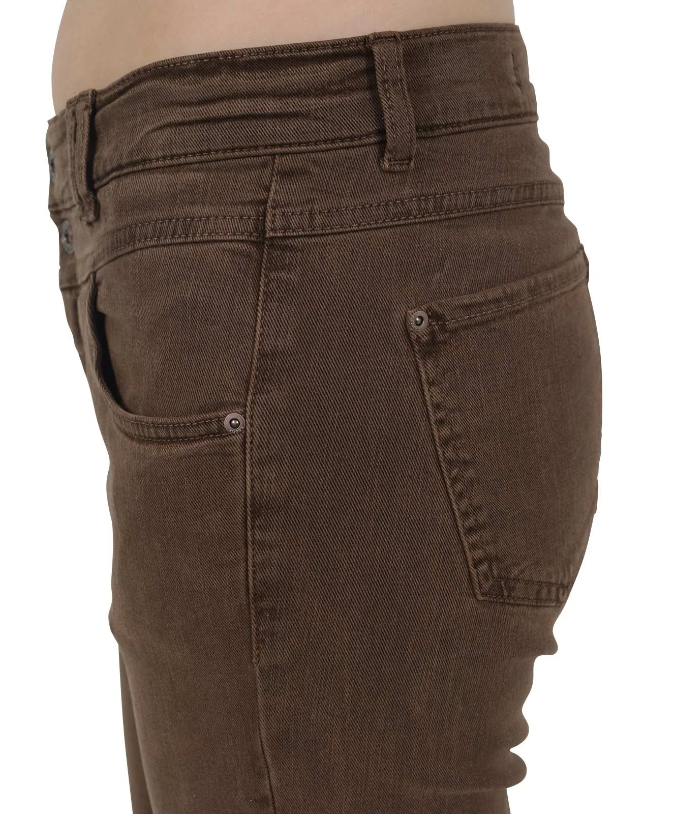 Damen Jeans Skinny Button von Angels in Dark Brown Used