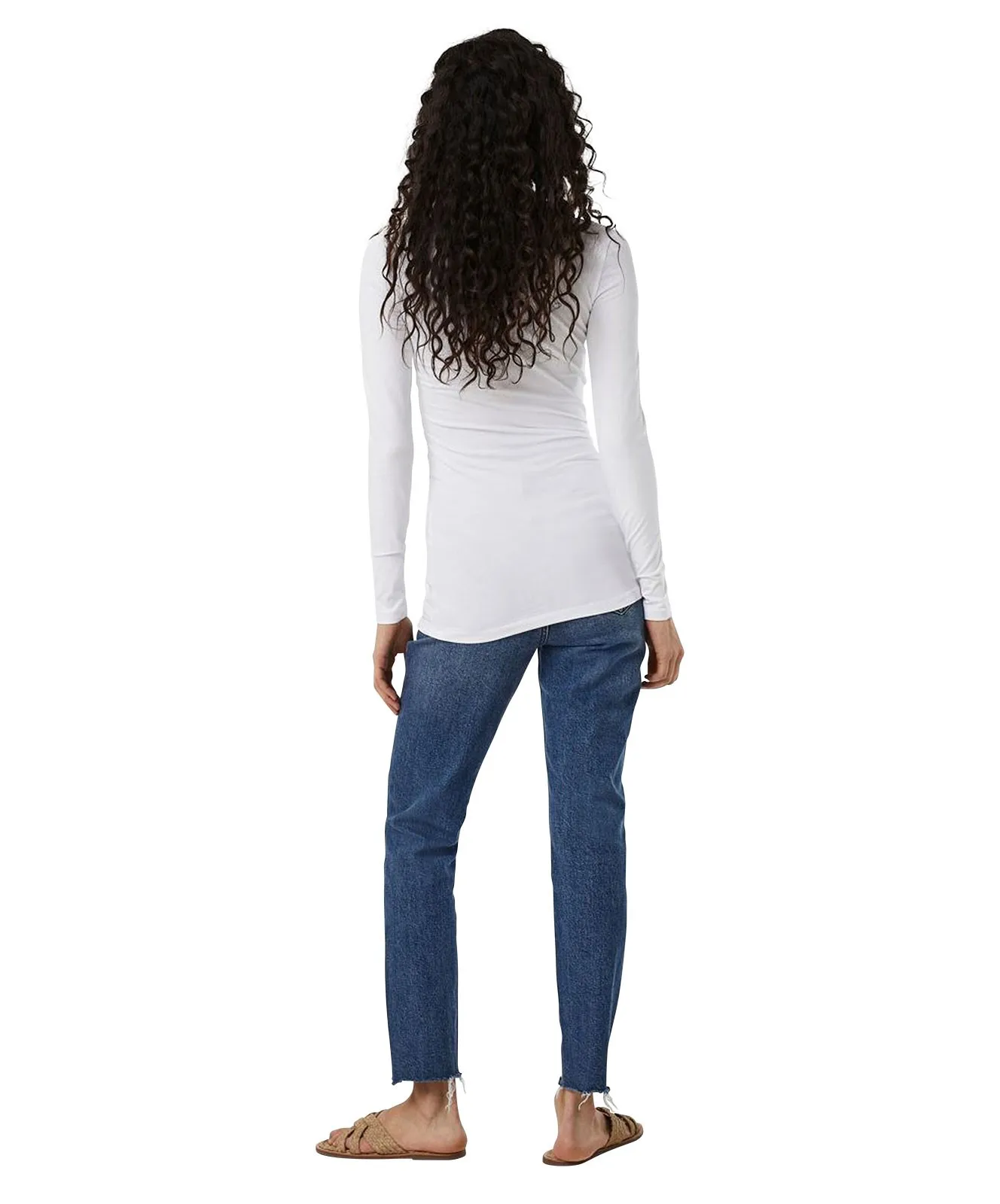 Damen Shirt Maxi My Soft Long U-Neck von Vero Moda in Bright White