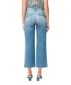 MAC Jamie Jeans Cropped mit Wide Fit in Hellblau