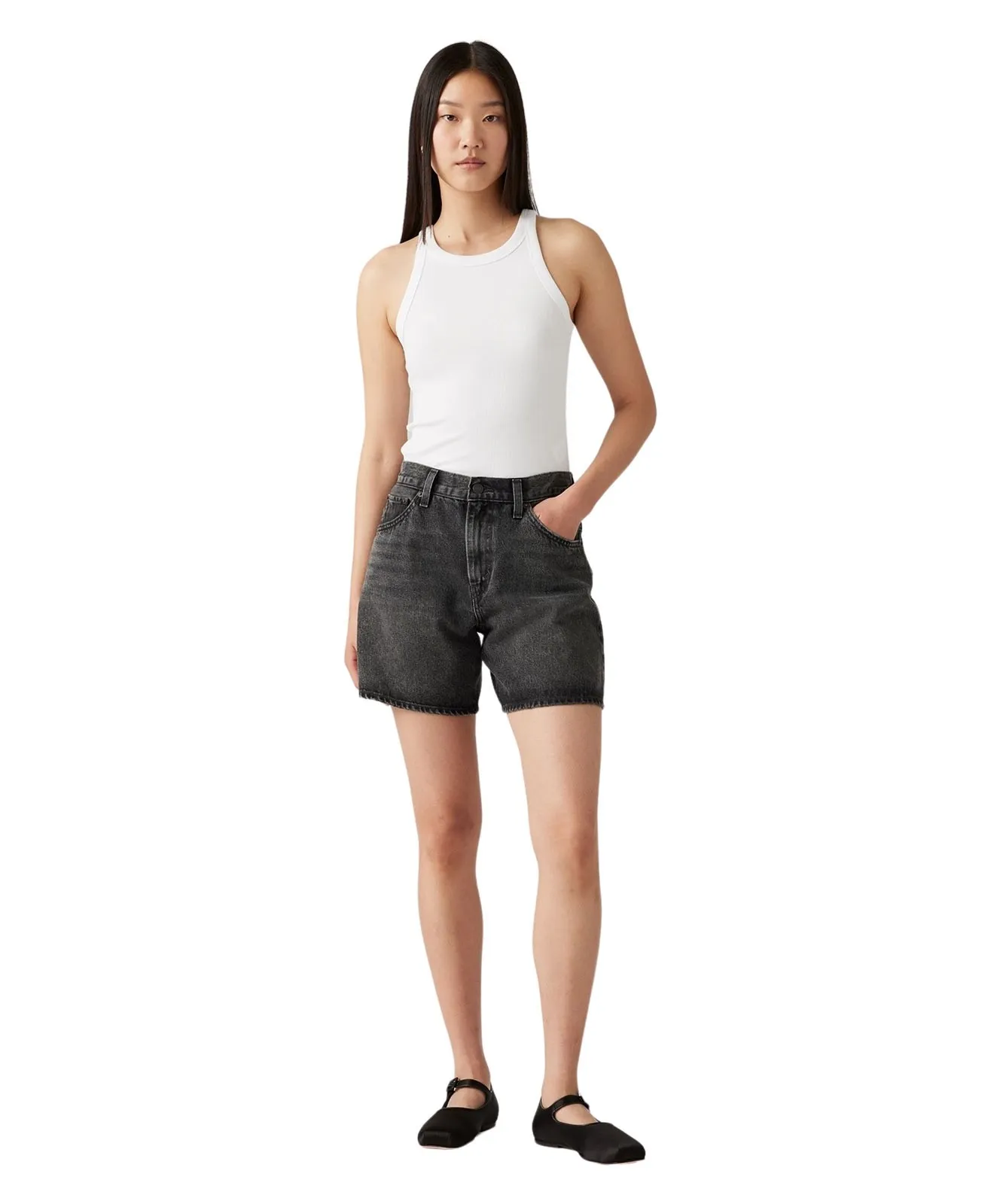 Damen Jeans High Baggy Shorts von Levis in Where S My Phone