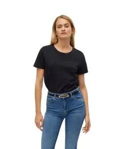 Vero Moda Damen Basic T-Shirt Paula in Schwarz