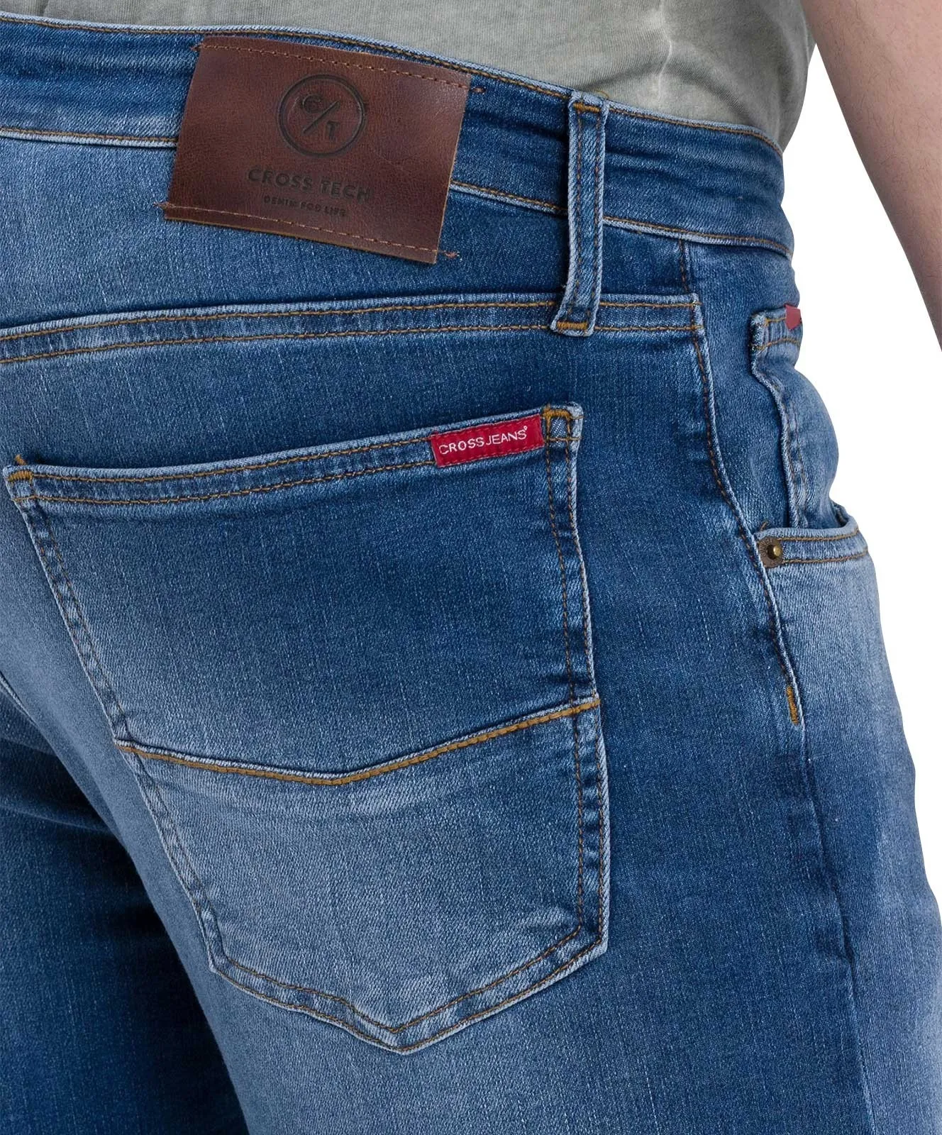 Herren Jeans Damien von Cross in Flex Mid Blue