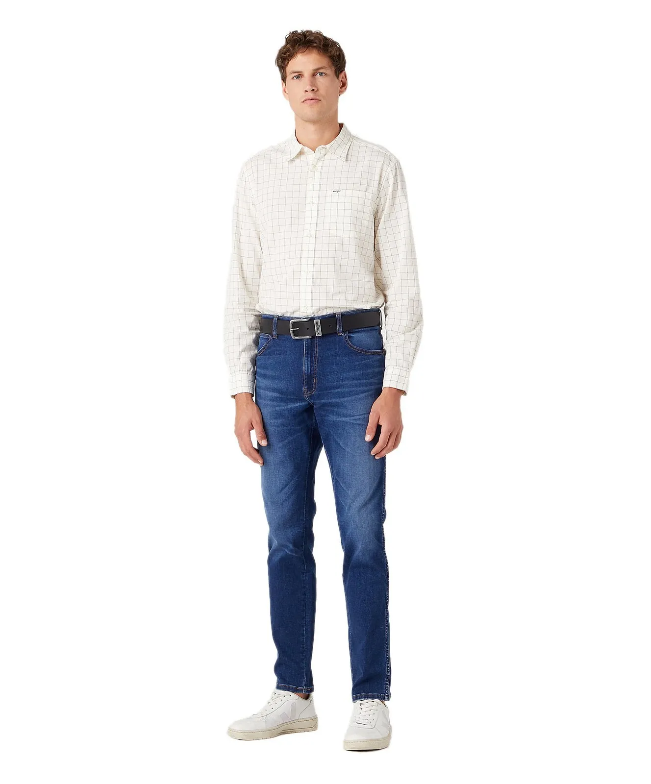 Herren Gürtel Basic Stitched von Wrangler in Black