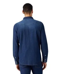 Wrangler Jeanshemd mit Western Style in Dunkelblau