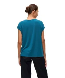Vero Moda T-Shirt AVA mit Rundhals in Orientblau