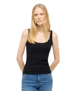 Mustang T-Shirt ohne Ärmel Lynn in Schwarz