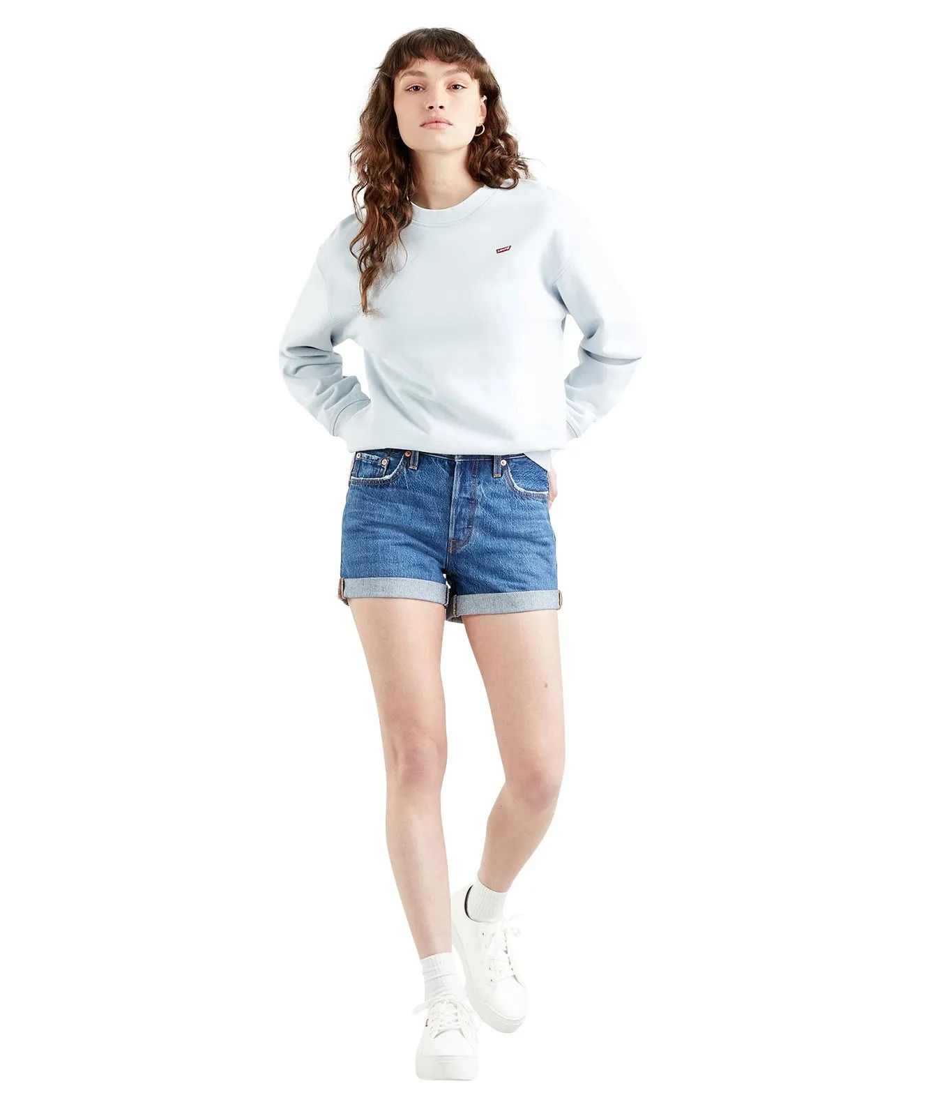 Damen Jeans 501 Short Long von Levis in Orinda Troy Scraped