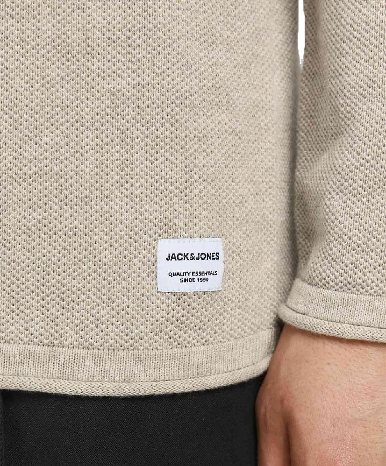 Herren Pullover Hill Knit Crew Neck von Jack & Jones in Oatmeal Melange