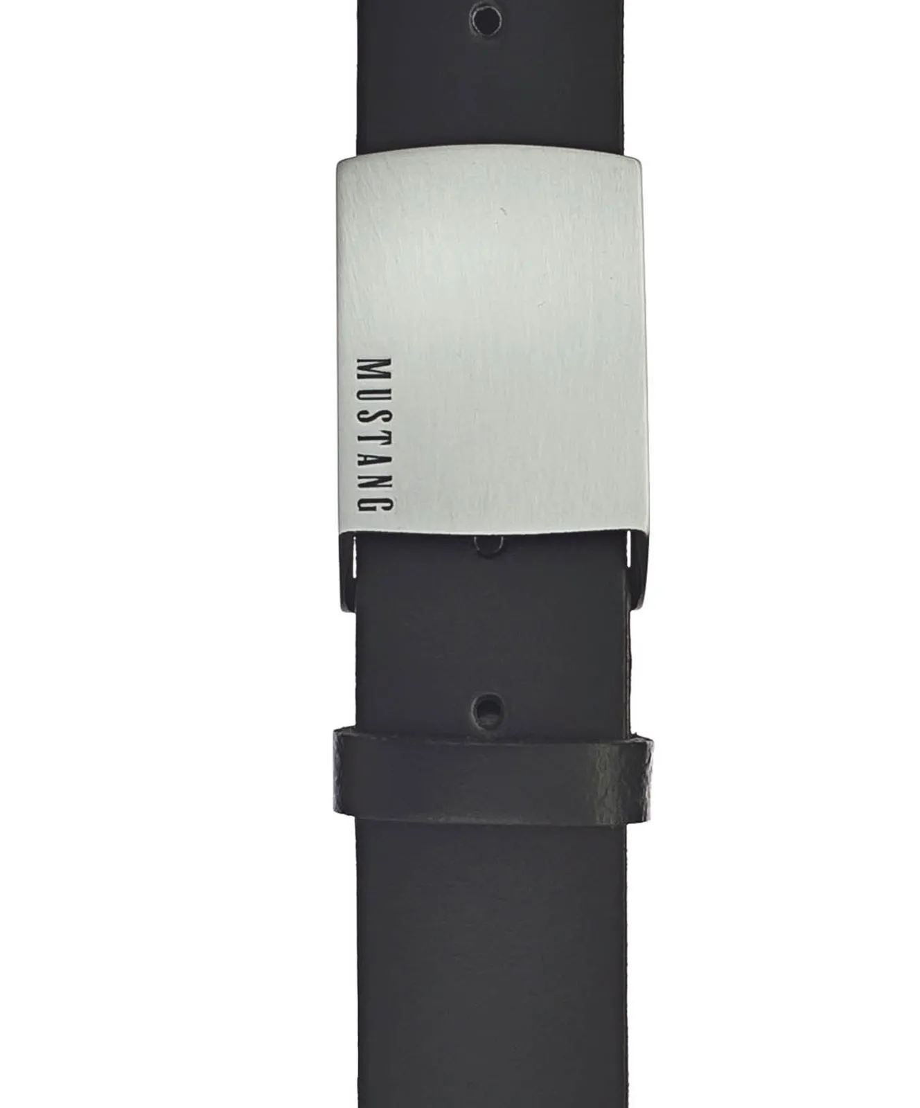 Herren Gürtel 40 mm Ledergürtel mit Schließe von Mustang in Schwarz