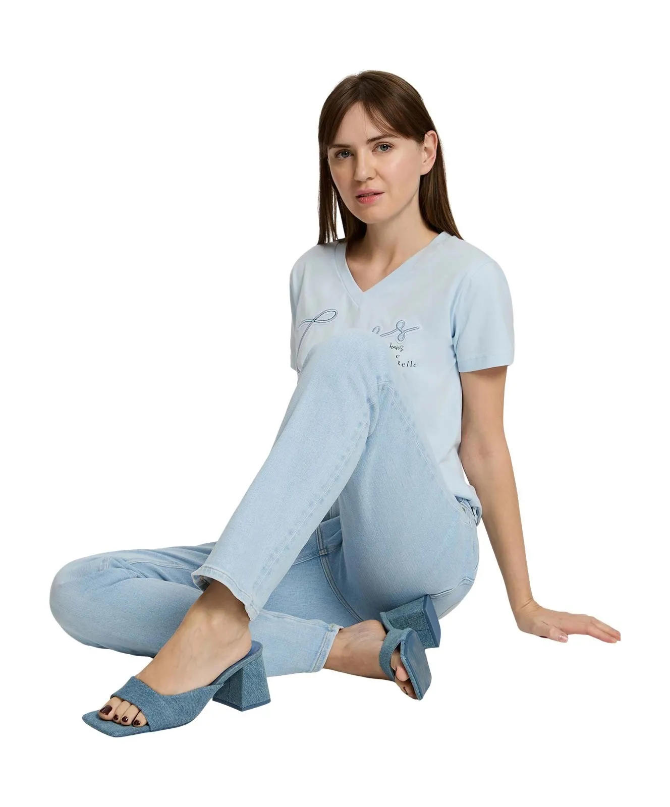 Damen Jeans Rose von Cross in Light Blue