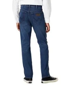 Wrangler Texas Slim Jeans aus blauem Stretch-Denim