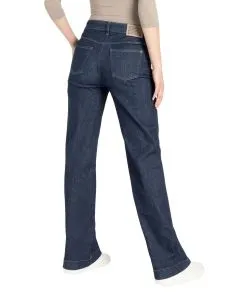 MAC Wide Leg Jeans mit Bügelfalte in Rinse-Waschung