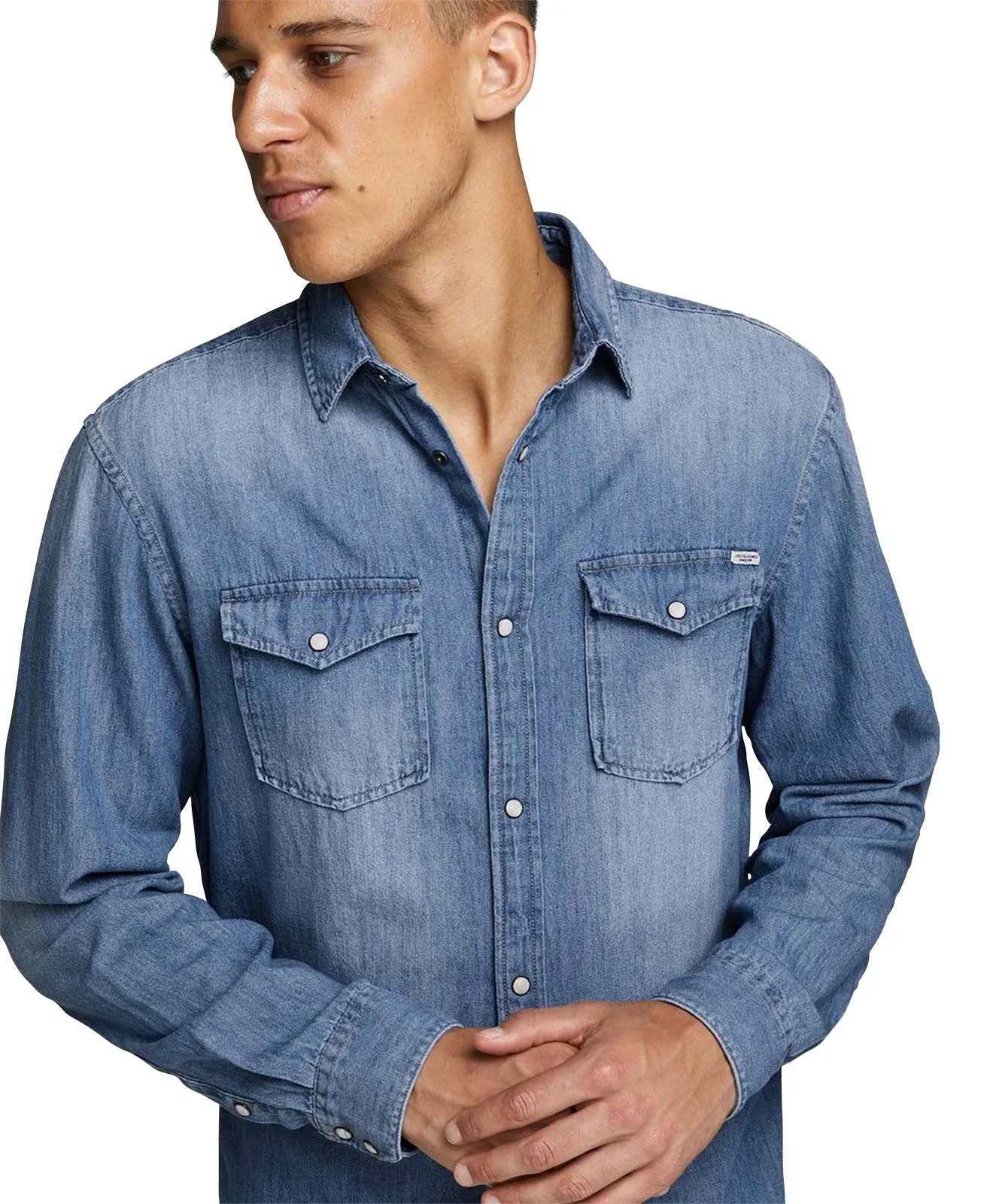 Herren Hemd Heridan Shirt von Jack & Jones in Medium Blue Denim