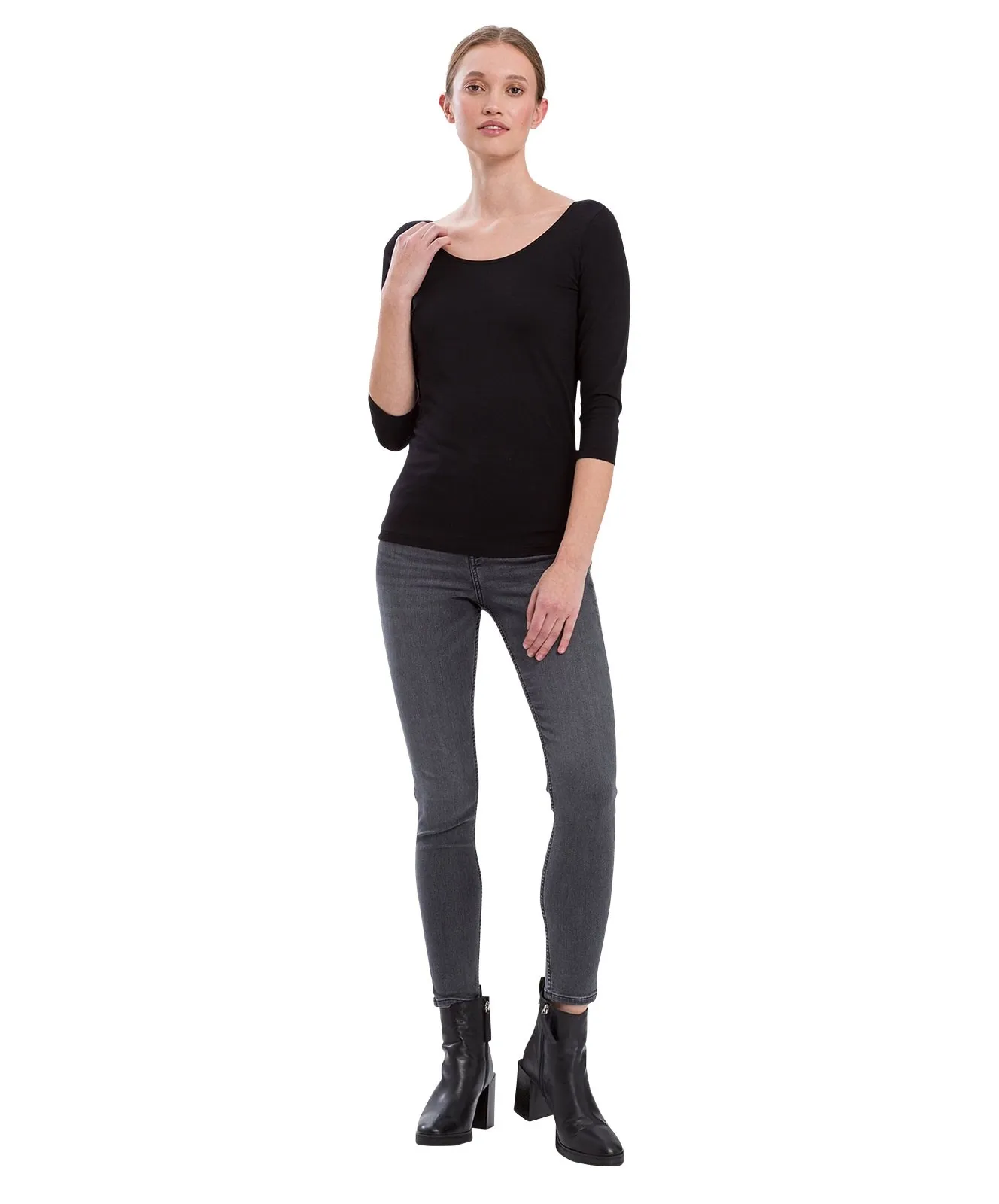 Damen Jeans Judy von Cross in Dark Grey