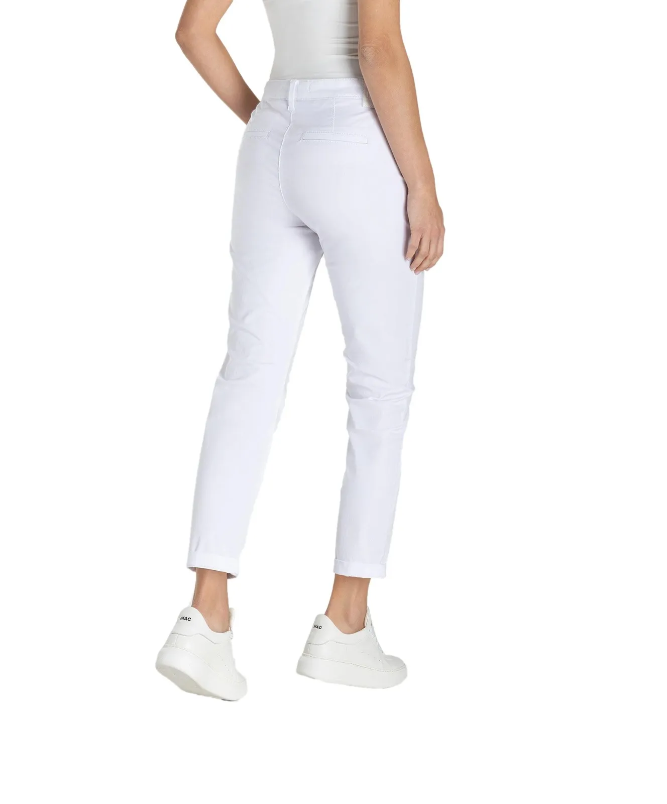 Damen Hose Chino Turn Up von MAC in White