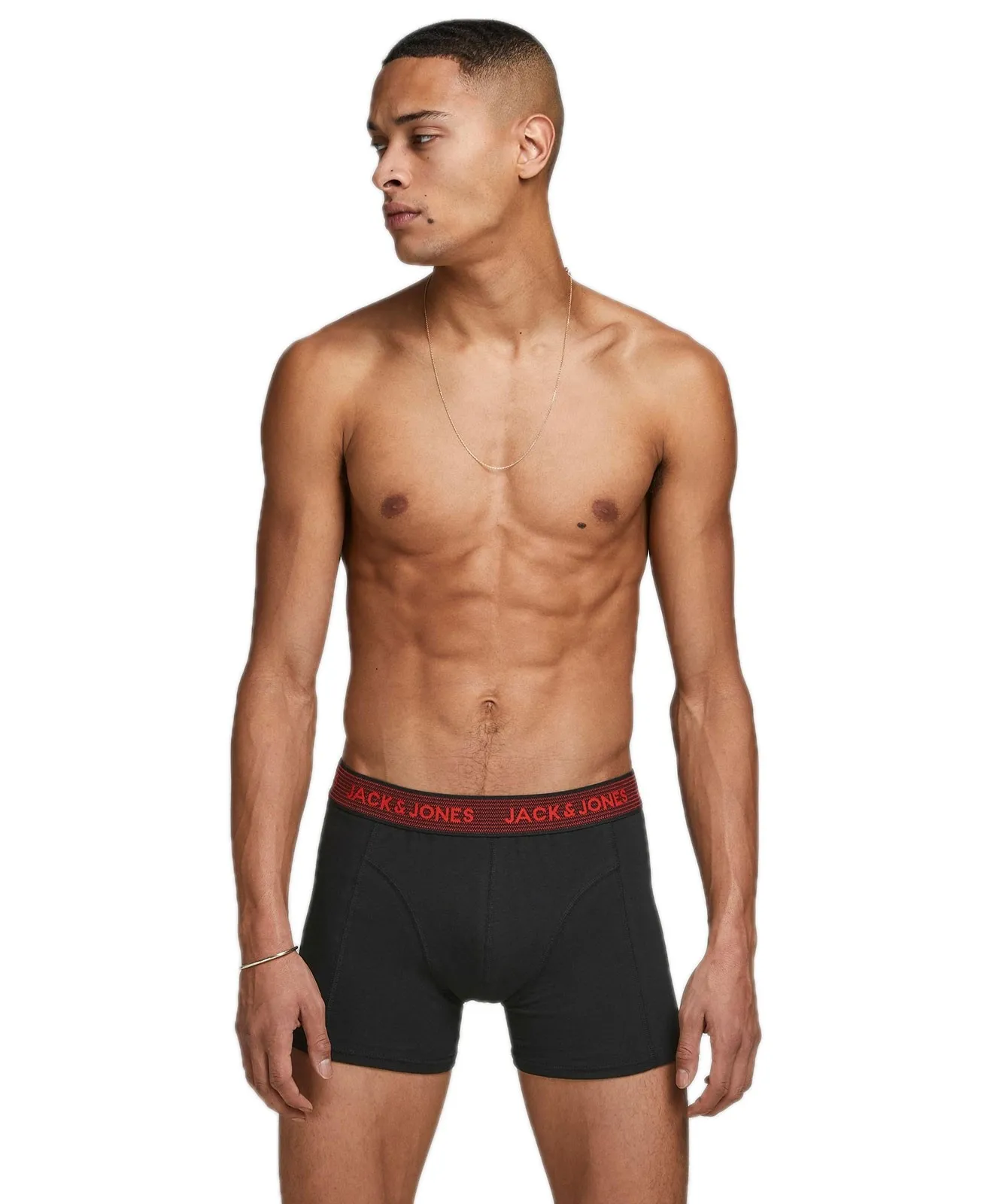 Herren Unterwäsche Waistband Trunks 3 Pack von Jack & Jones in Black Black