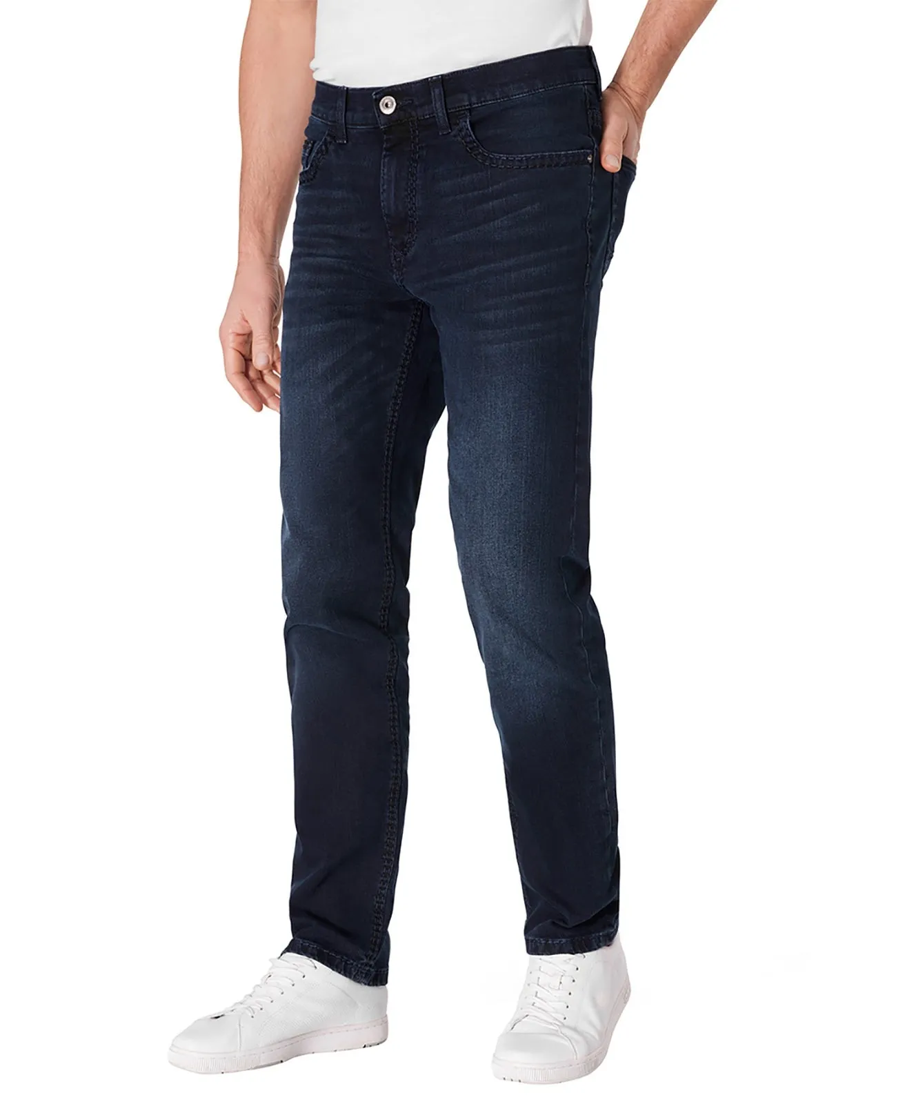 Herren Jeans Rando 1654 von Pioneer in Dark Blue Used Whisker