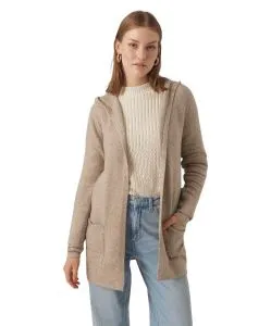 Vero Moda Cardigan Oversize Doffy in Braun mit Kapuze