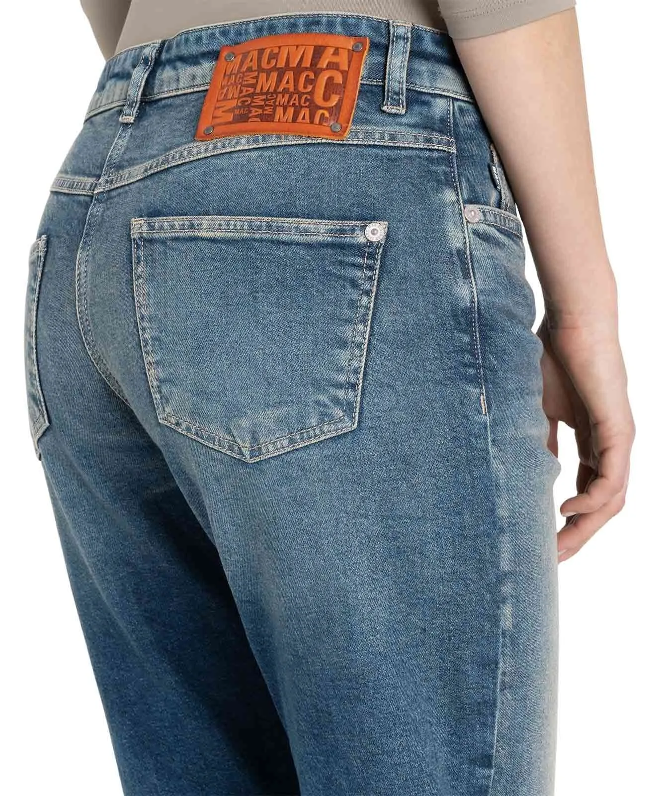 Damen Jeans Straight von MAC in Greenish Tinted Wash