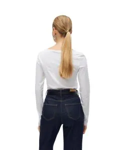 Vero Moda Langarmshirt Maxi aus weißer Baumwolle