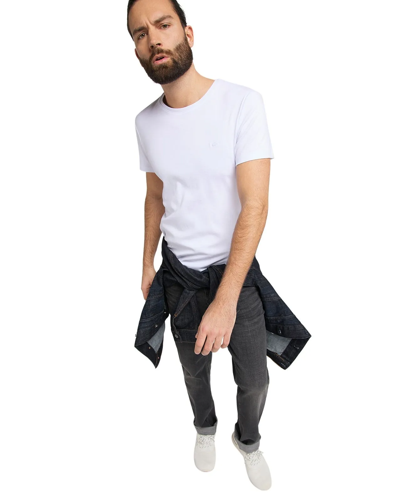 Herren Shirt Aaron C Basic  von Mustang in White