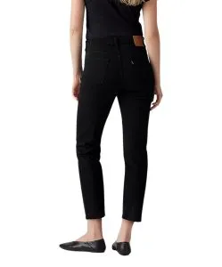 Levi's 501 Crop Jeans mit hoher Taille in Black Sprout