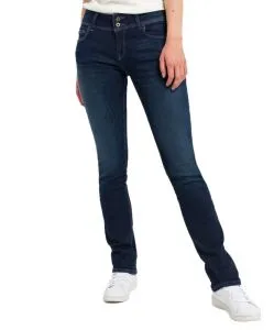 Cross Loie Jeans Regular Fit in Dunkelblau mit Doppelknopf