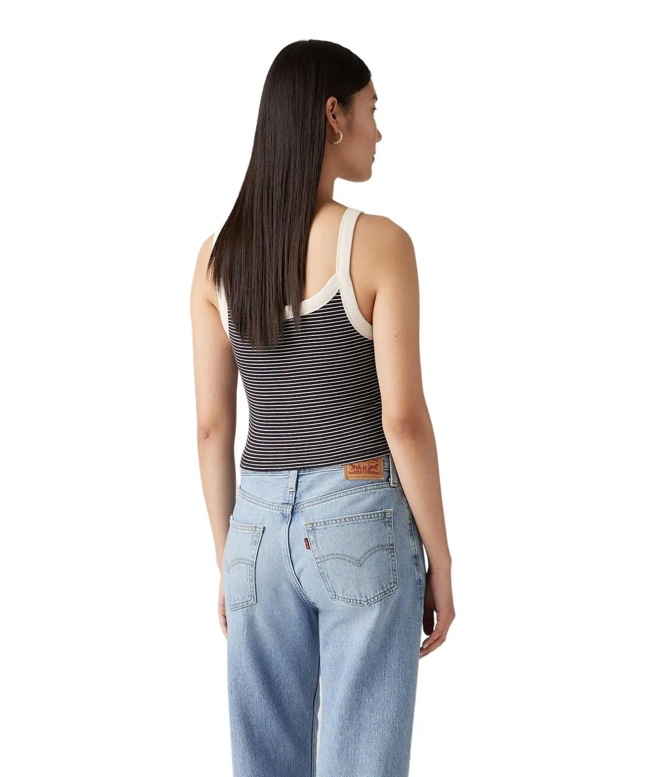 Damen Shirt Sporty Rib Tank Top von Levis in Annalise Stripe Navy Blazer