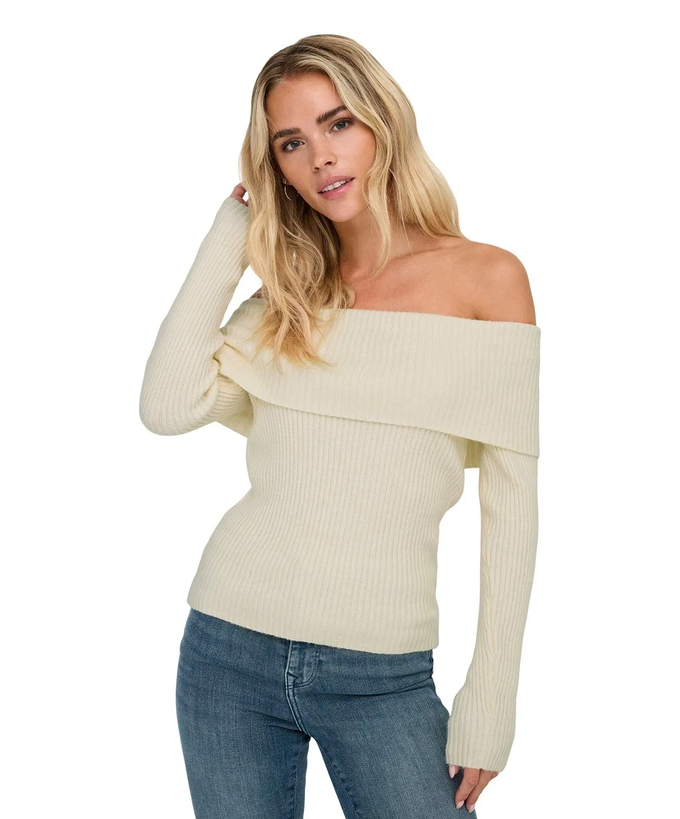 Damen Pullover Katia von Only in Whitecap Gray Melange