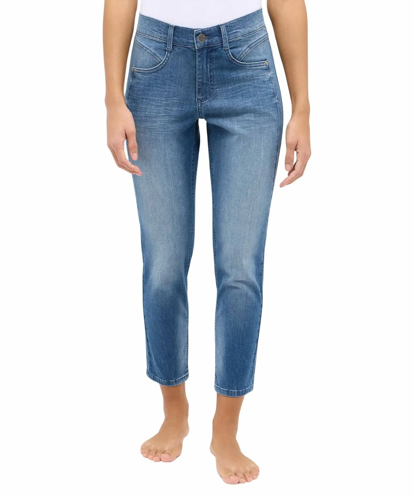 Damen Jeans Ornella Seam von Angels in Light Blue Random Used