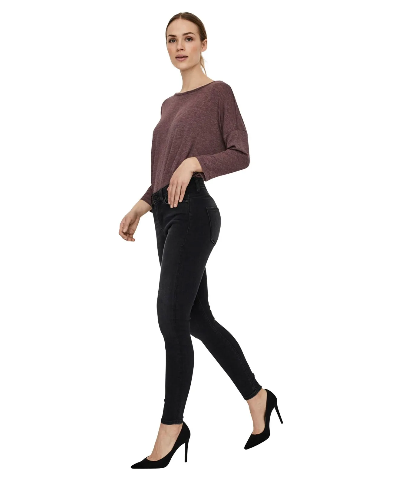 Damen Jeans Peach von Vero Moda in Black Denim