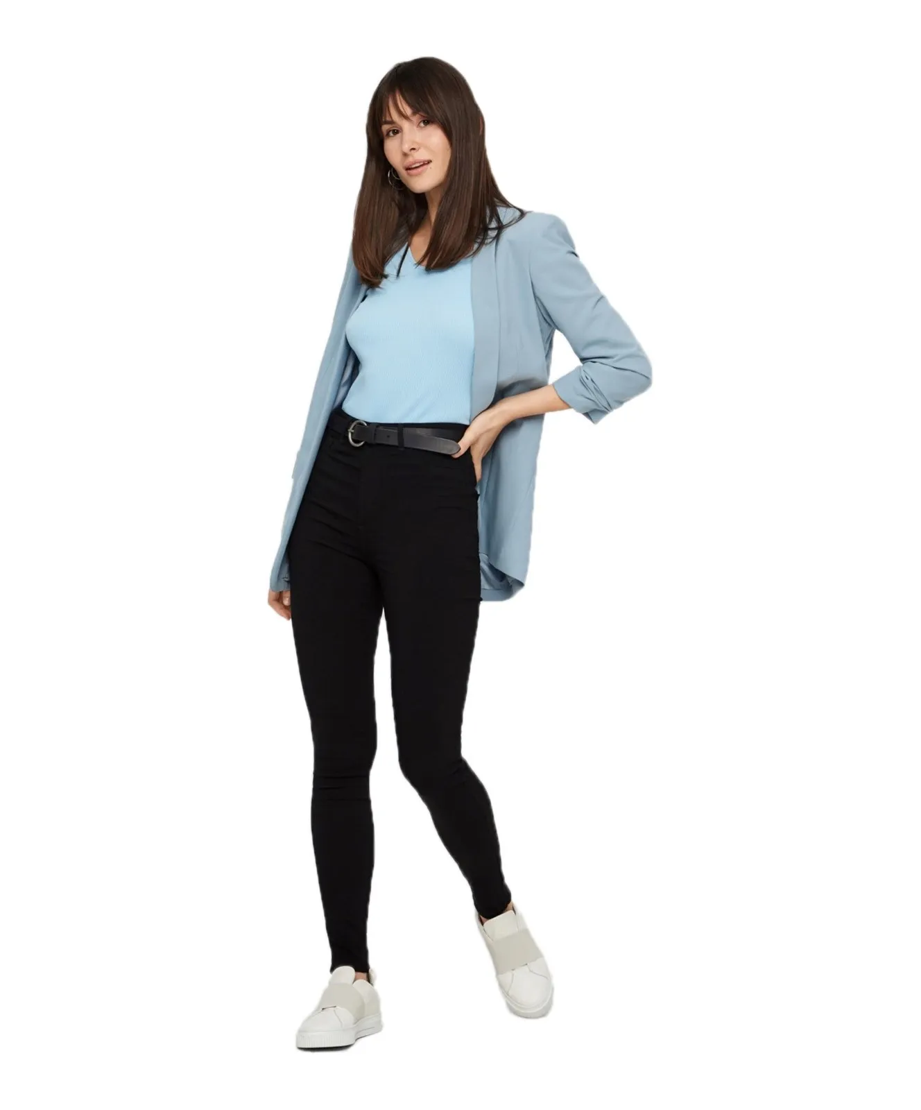 Damen Jeans High Skin Jeggings von Pieces in Black