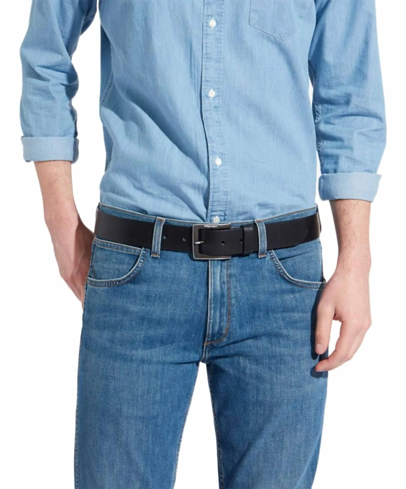 Herren Gürtel Kabelbuckle Belt von Wrangler in Black